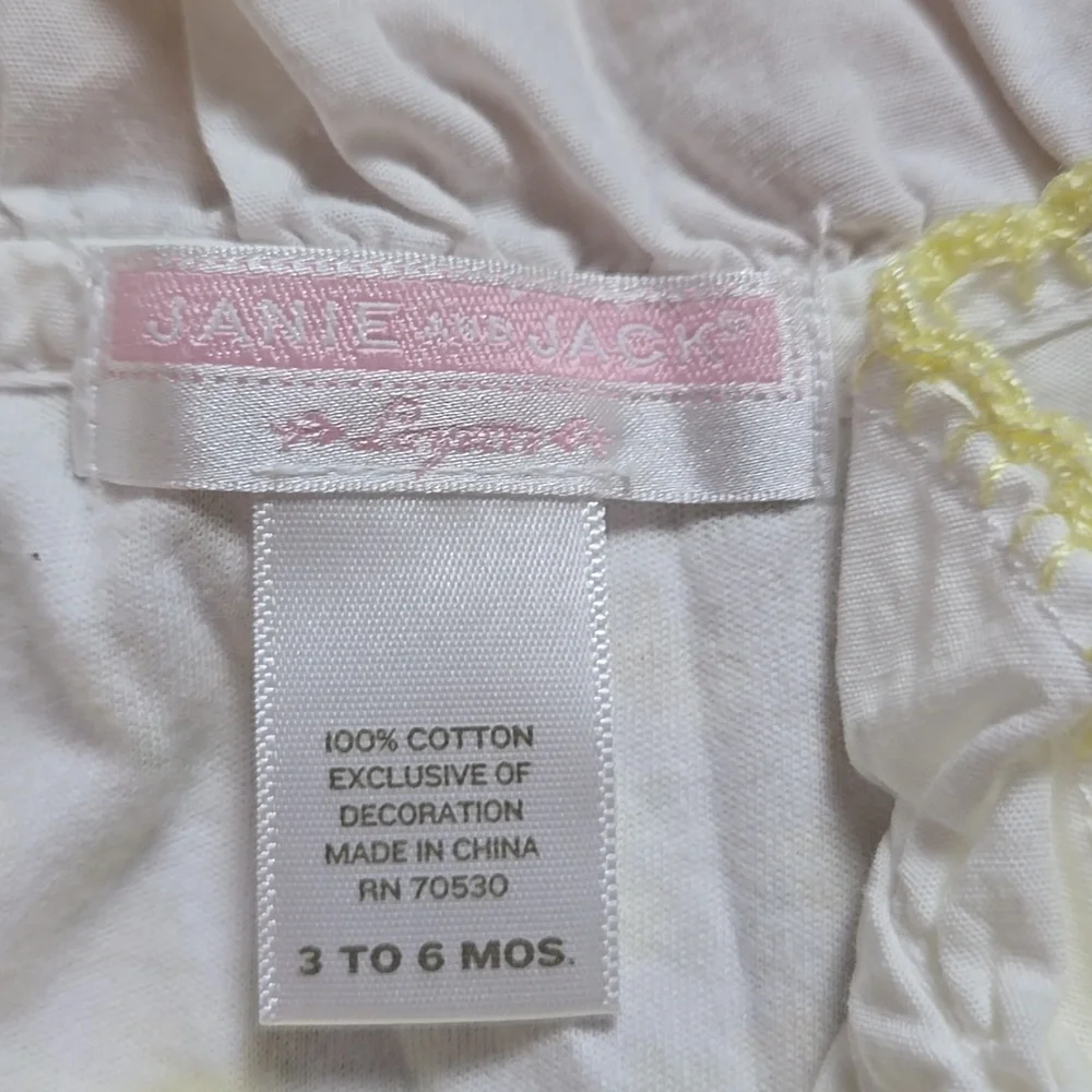 Janie And Jack yellow floral ruffle layette onesie